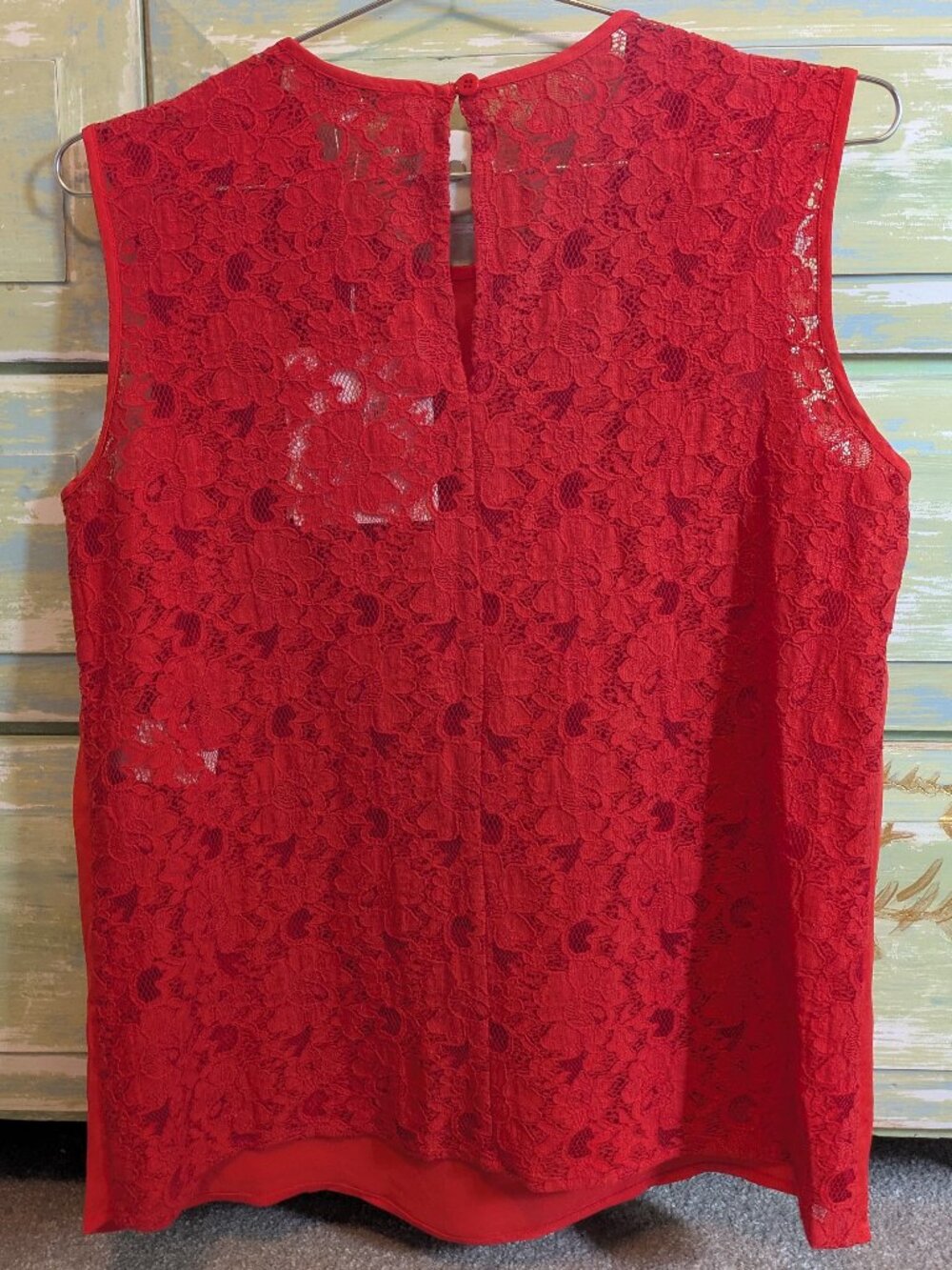 Diane Von Furstenberg Coral  Top w/Lace Back - NWT
